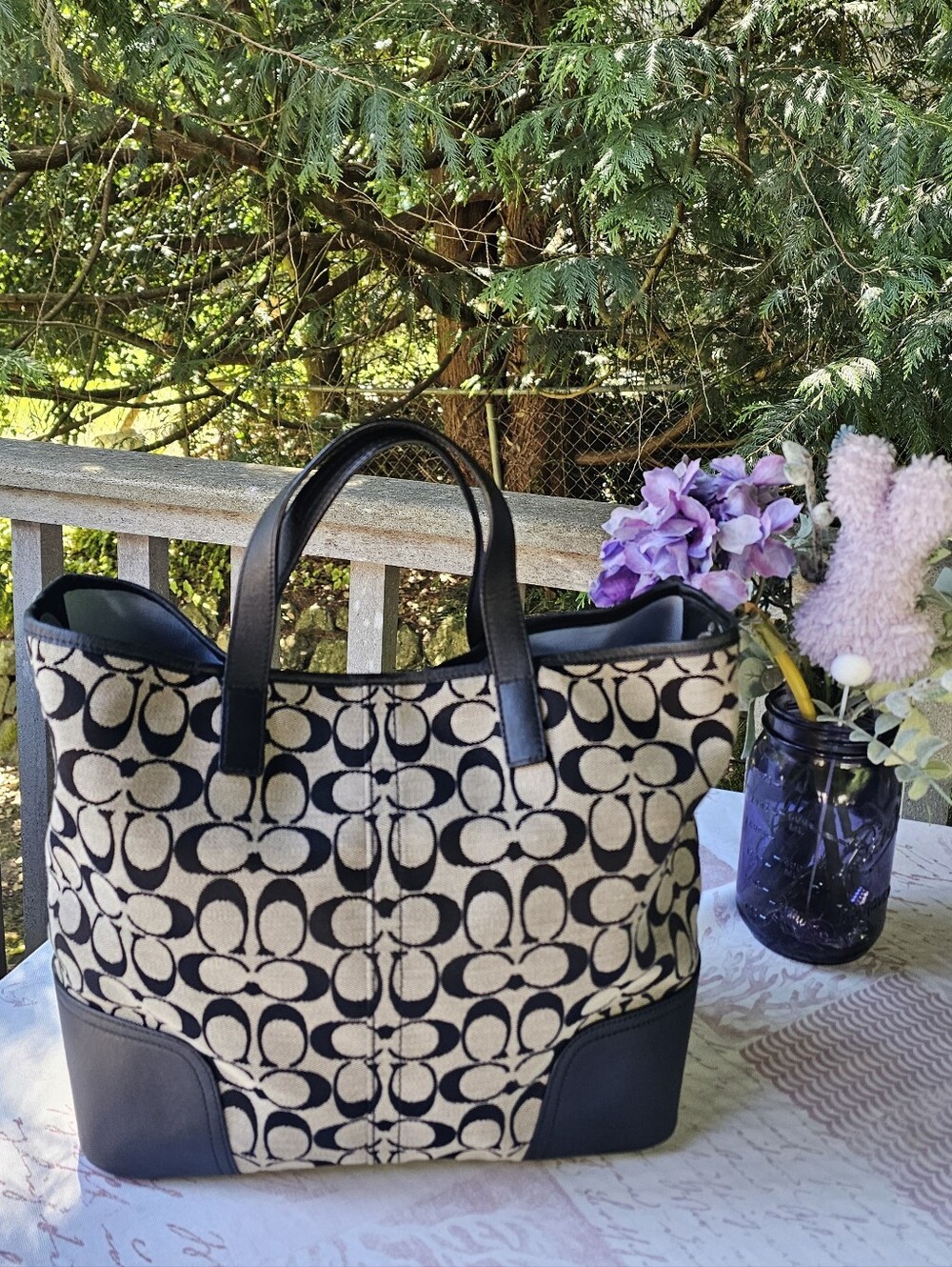 Authentic Coach Hadley Limited Signature Bag Black & Grey - Picture 8 of 12